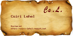 Csiri Lehel névjegykártya